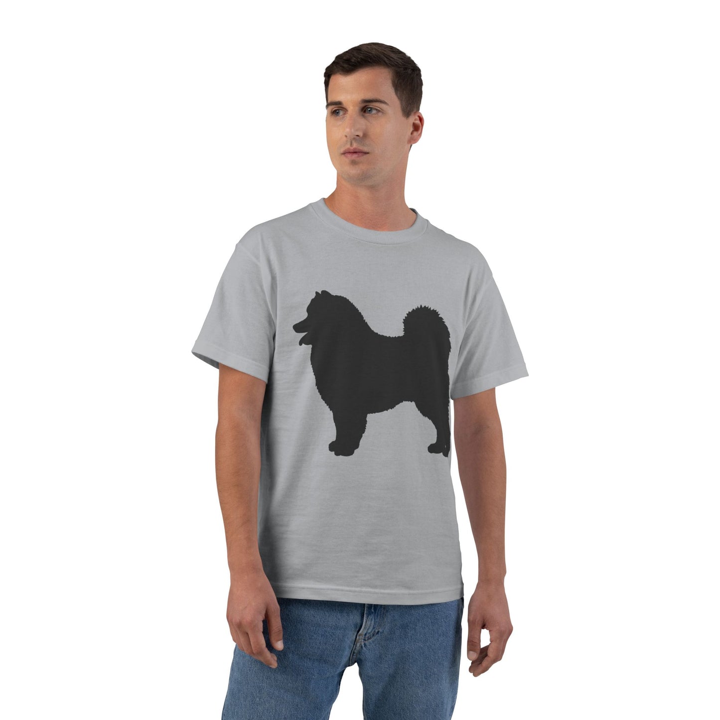 Samoyed Silhouette Men's Short-Sleeve Crewneck Tee