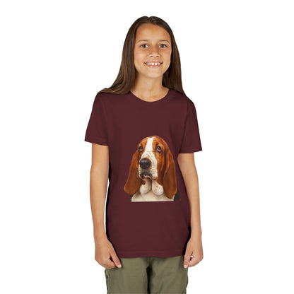 Basset Head Youth Unisex Short Sleeve Crewneck Tee