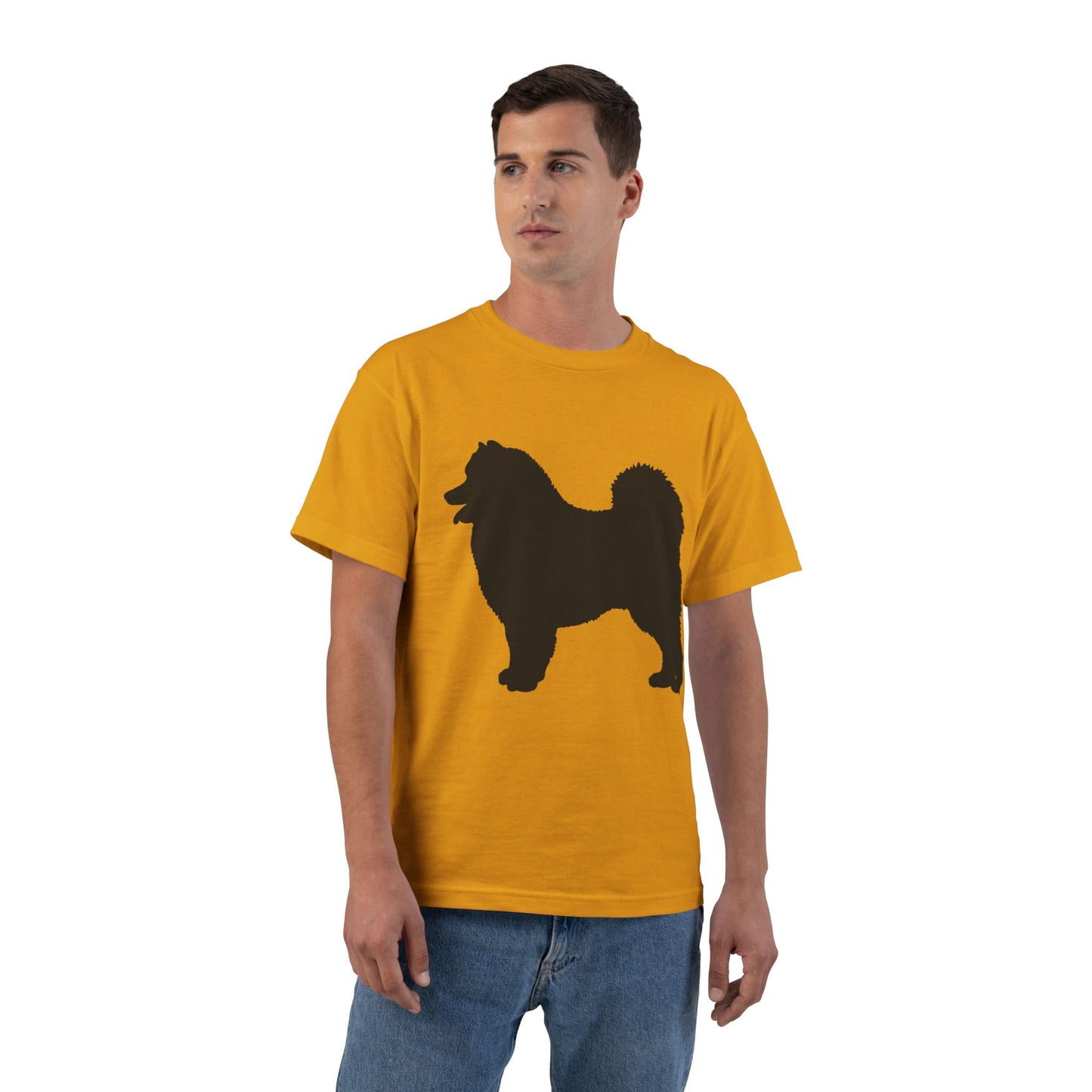 Samoyed Silhouette Men's Short-Sleeve Crewneck Tee