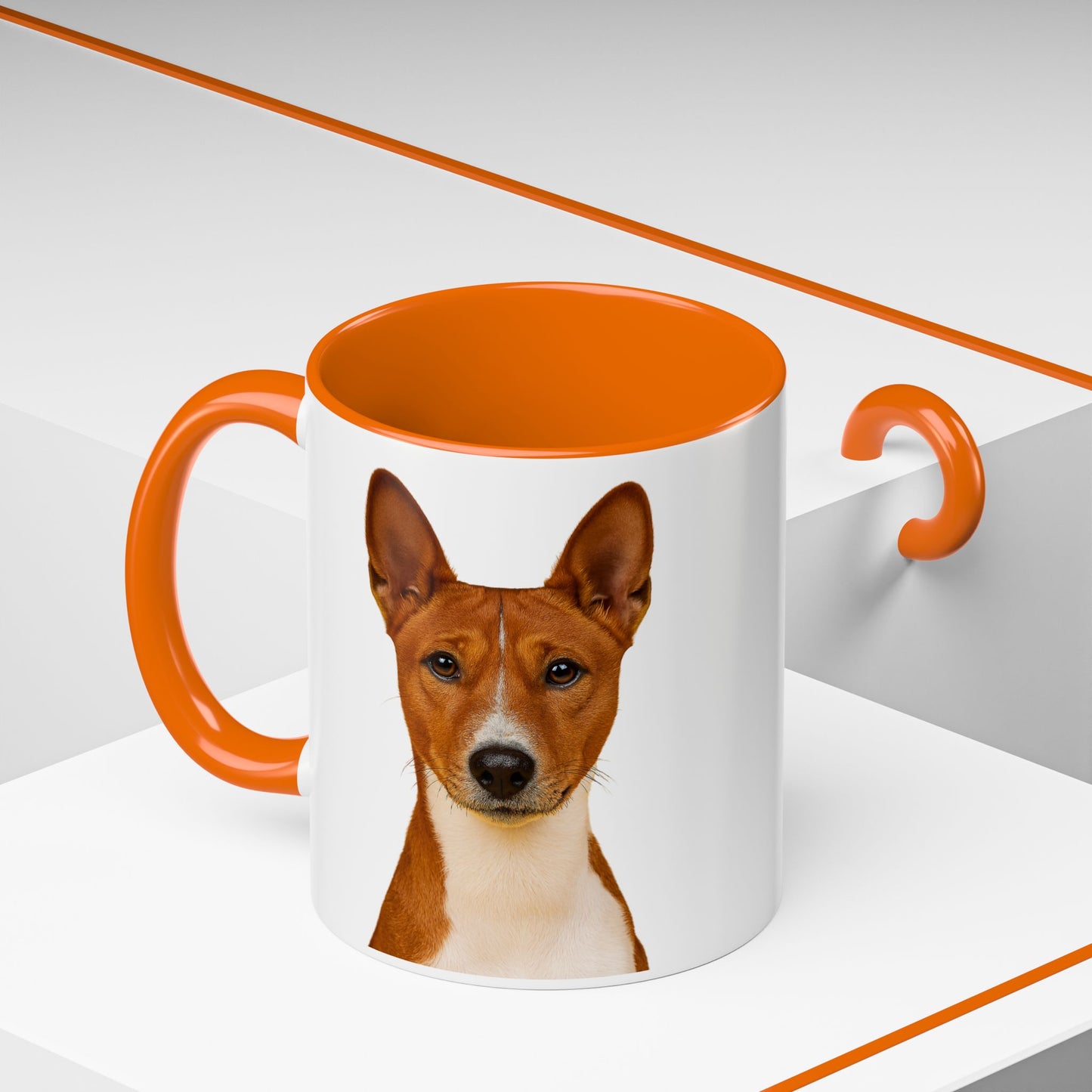 Basenji Head 2-Tone Coffee Mug