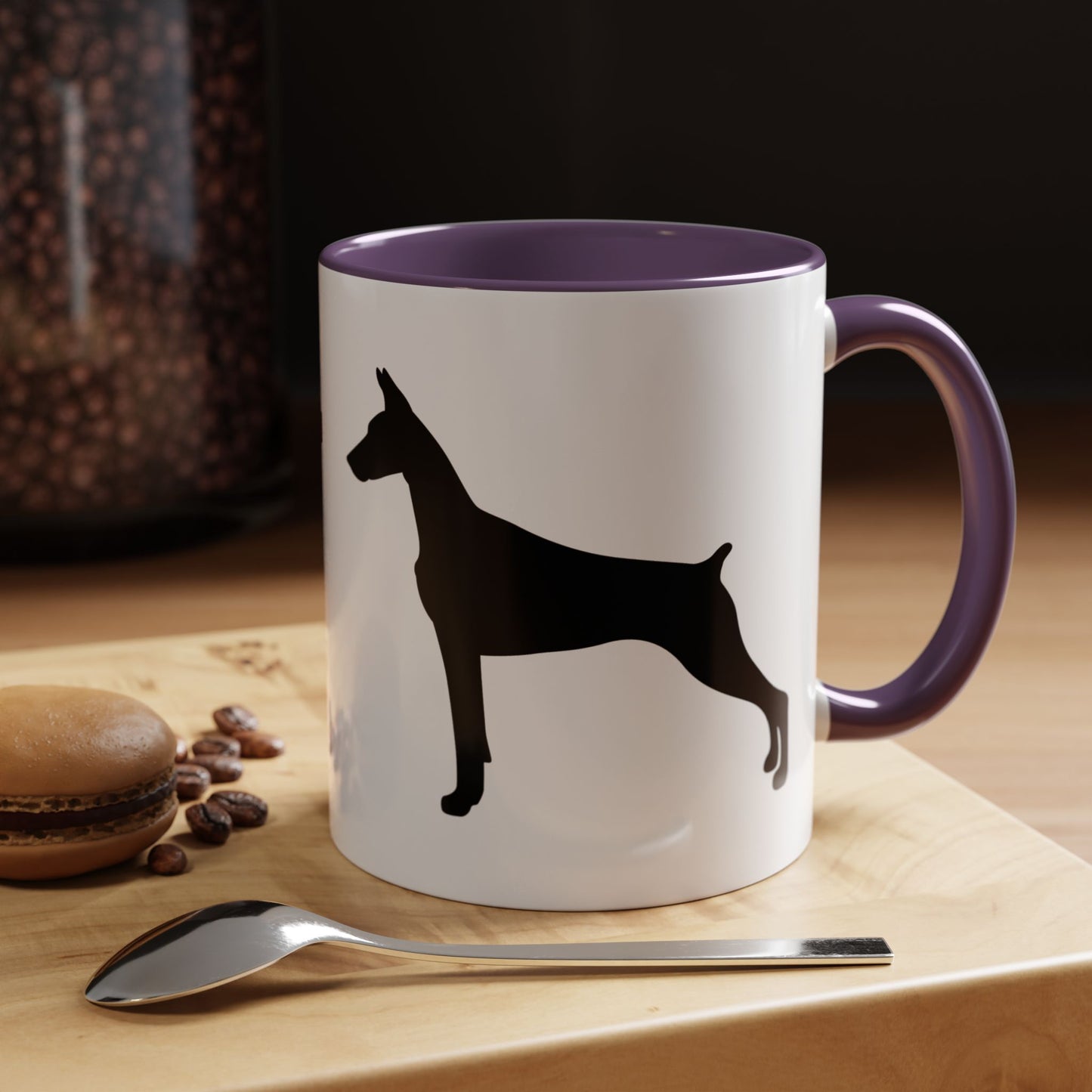 Doberman Silhouette 2-Tone Coffee Mug