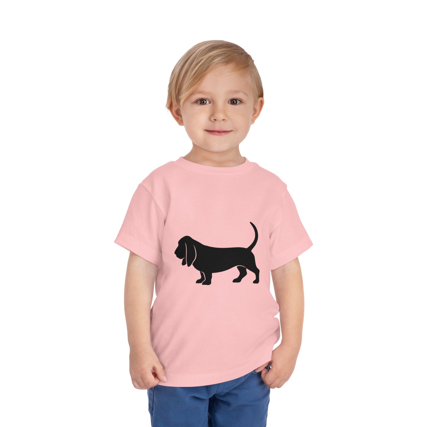 Basset Silhouette Toddler Unisex Short Sleeve Crewneck Tee