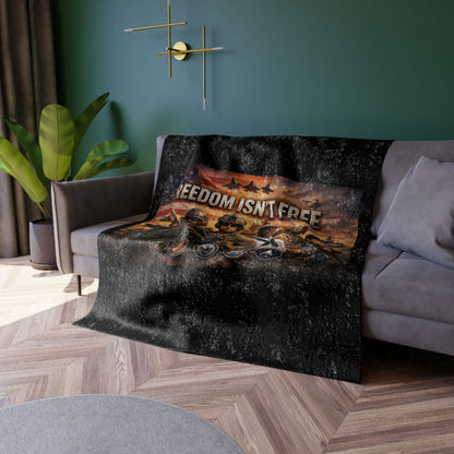 Freedom Isn't Free Crushed Velvet Blanket