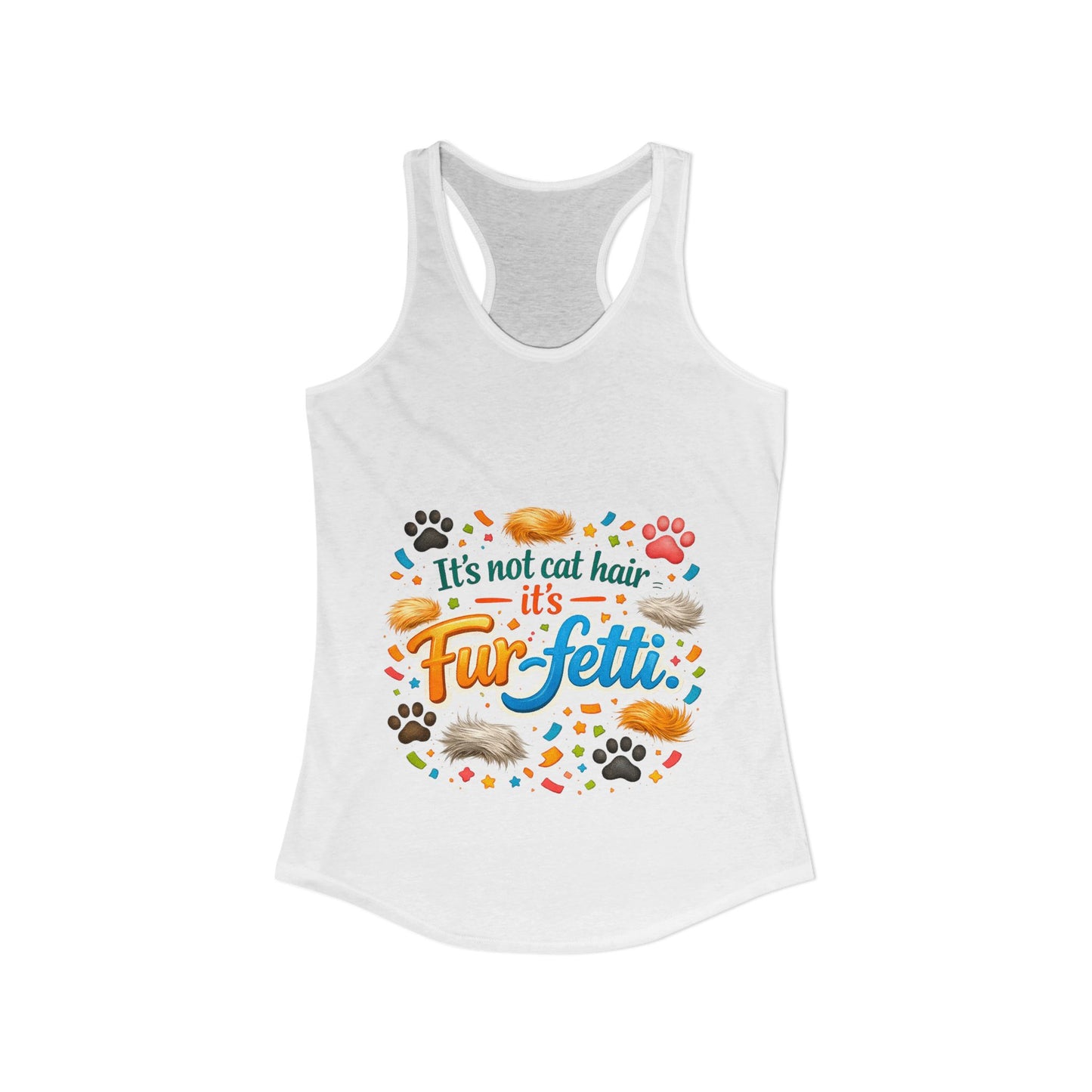 Fur-Fetti Cat Women's Racerback Tank