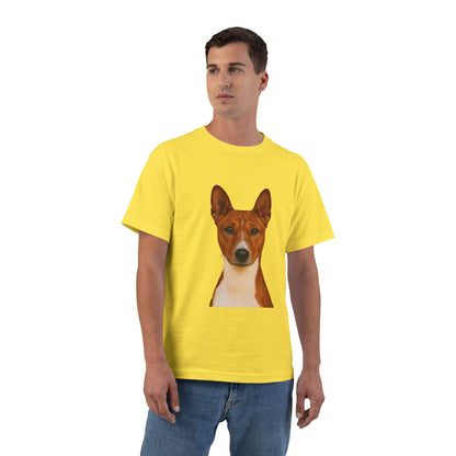 Basenji Head Men's Short-Sleeve Crewneck Tee