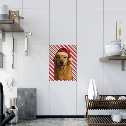 Santa Paws Golden Ceramic Photo Tile