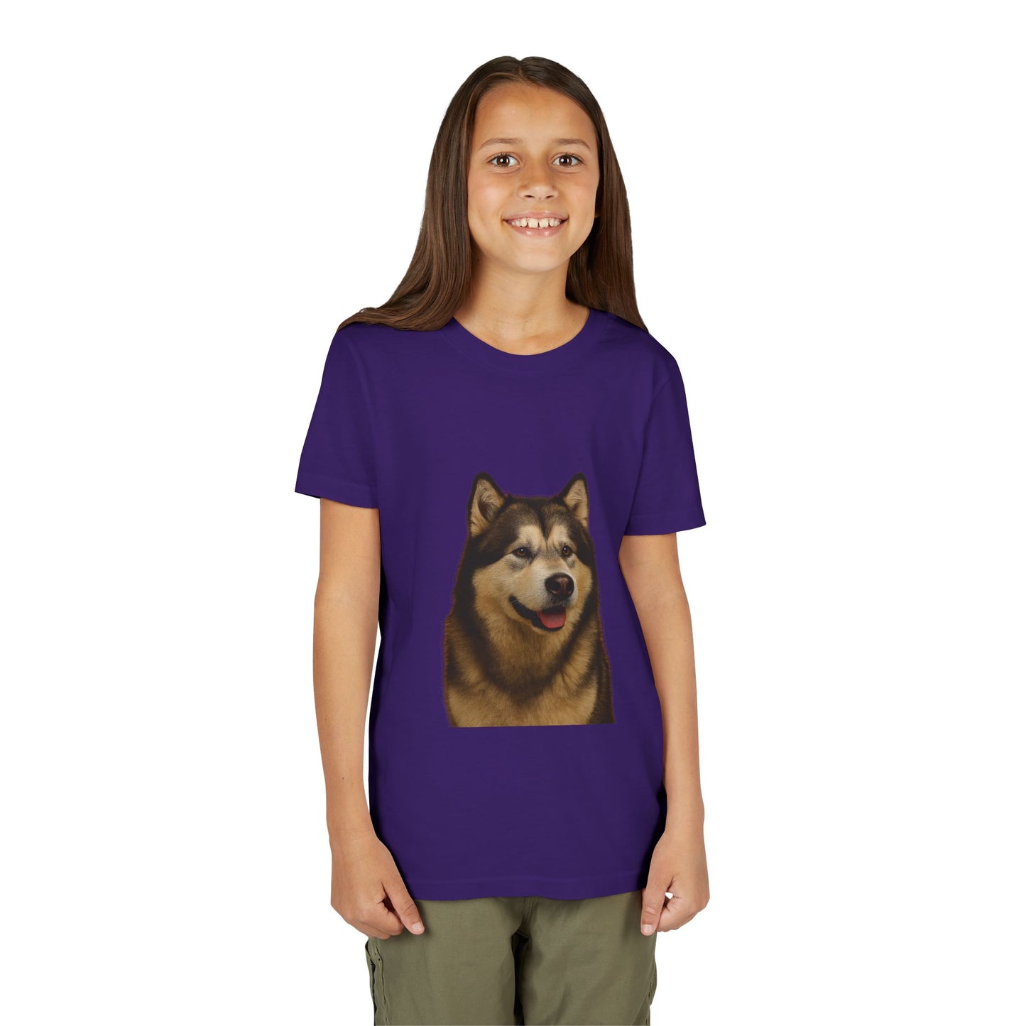 Malamute Head Youth Unisex Short Sleeve Crewneck Tee