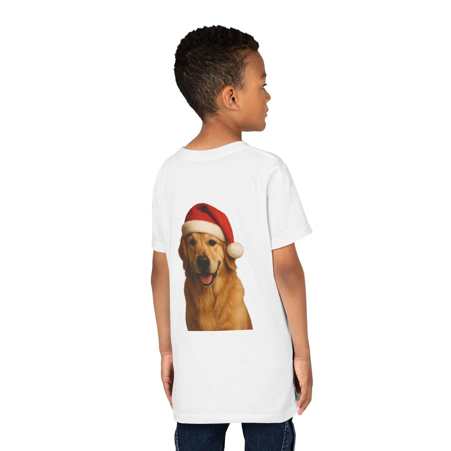 Santa Paws Golden Youth Unisex Short Sleeve Crewneck Tee