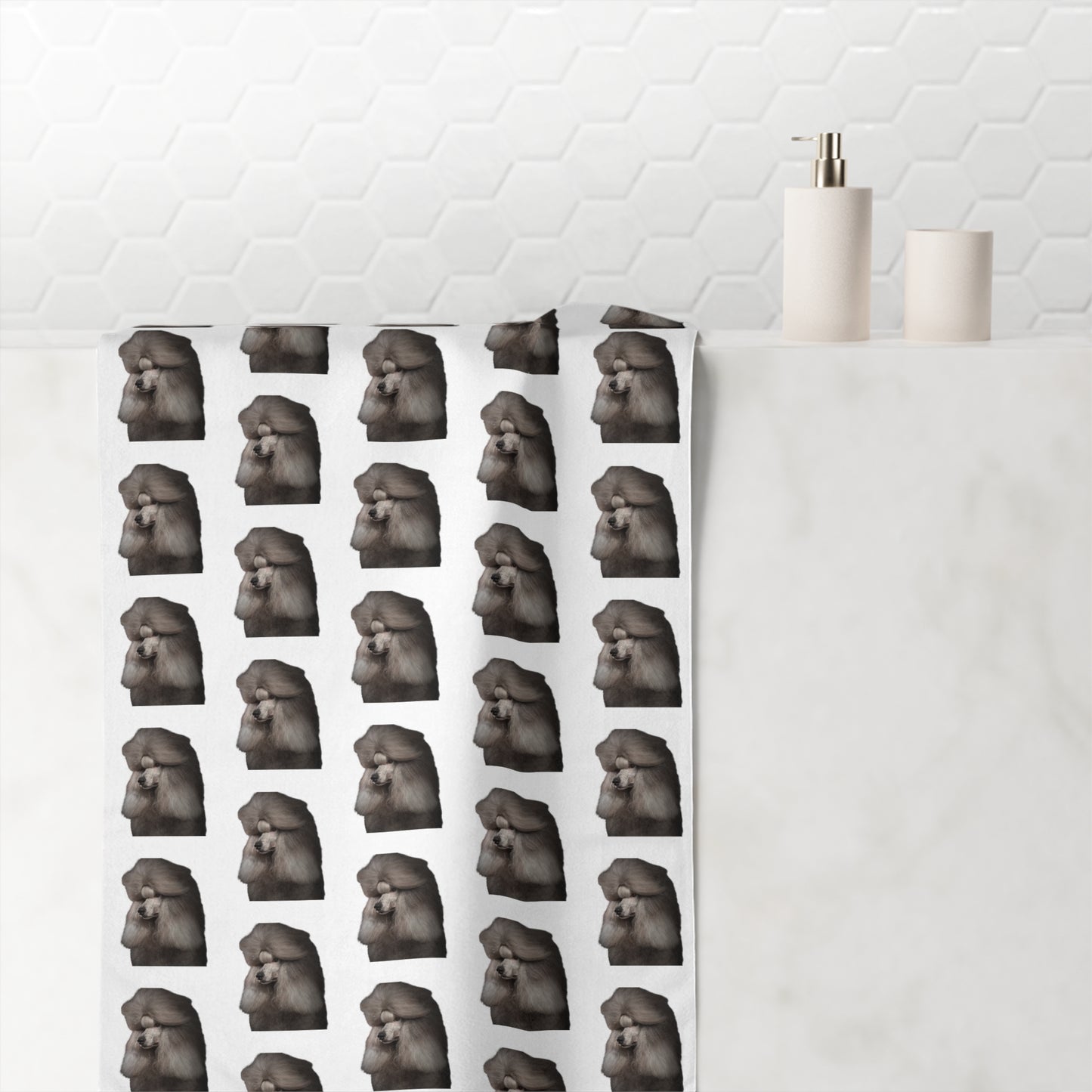 Poodle Head Mink-Cotton  Beach Towel
