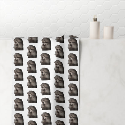 Poodle Head Mink-Cotton  Beach Towel