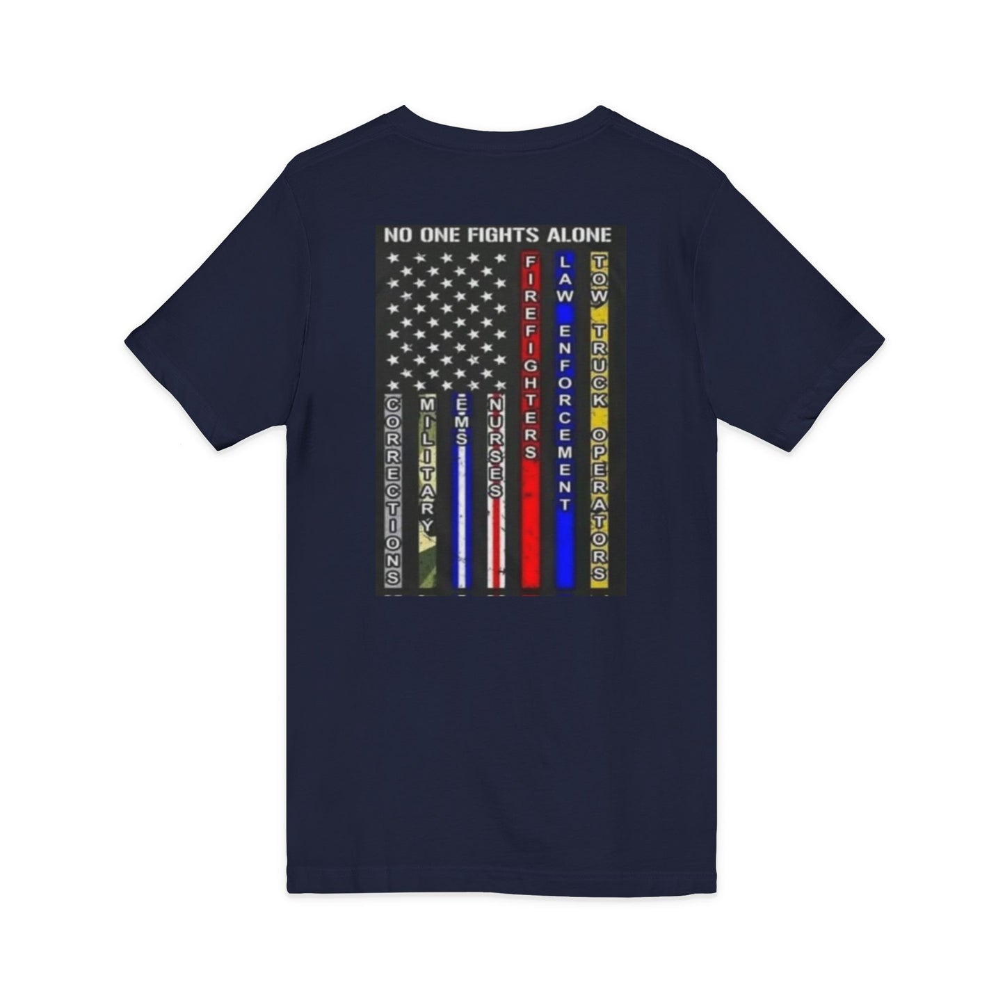 No One Fights Alone Unisex Short Sleeve V-Neck Tee