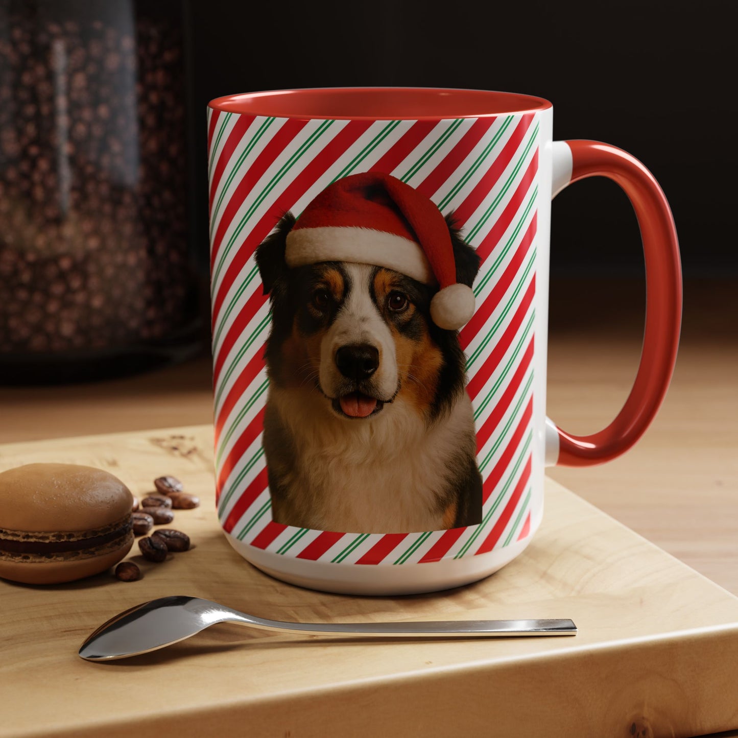 Santa Paws Aussie 2-Tone Coffee Mug