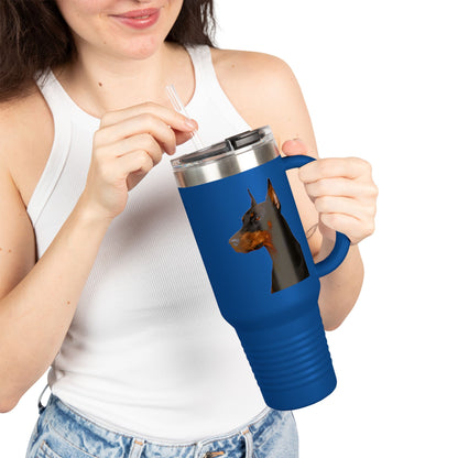 Doberman Head Insulated Travel Mug