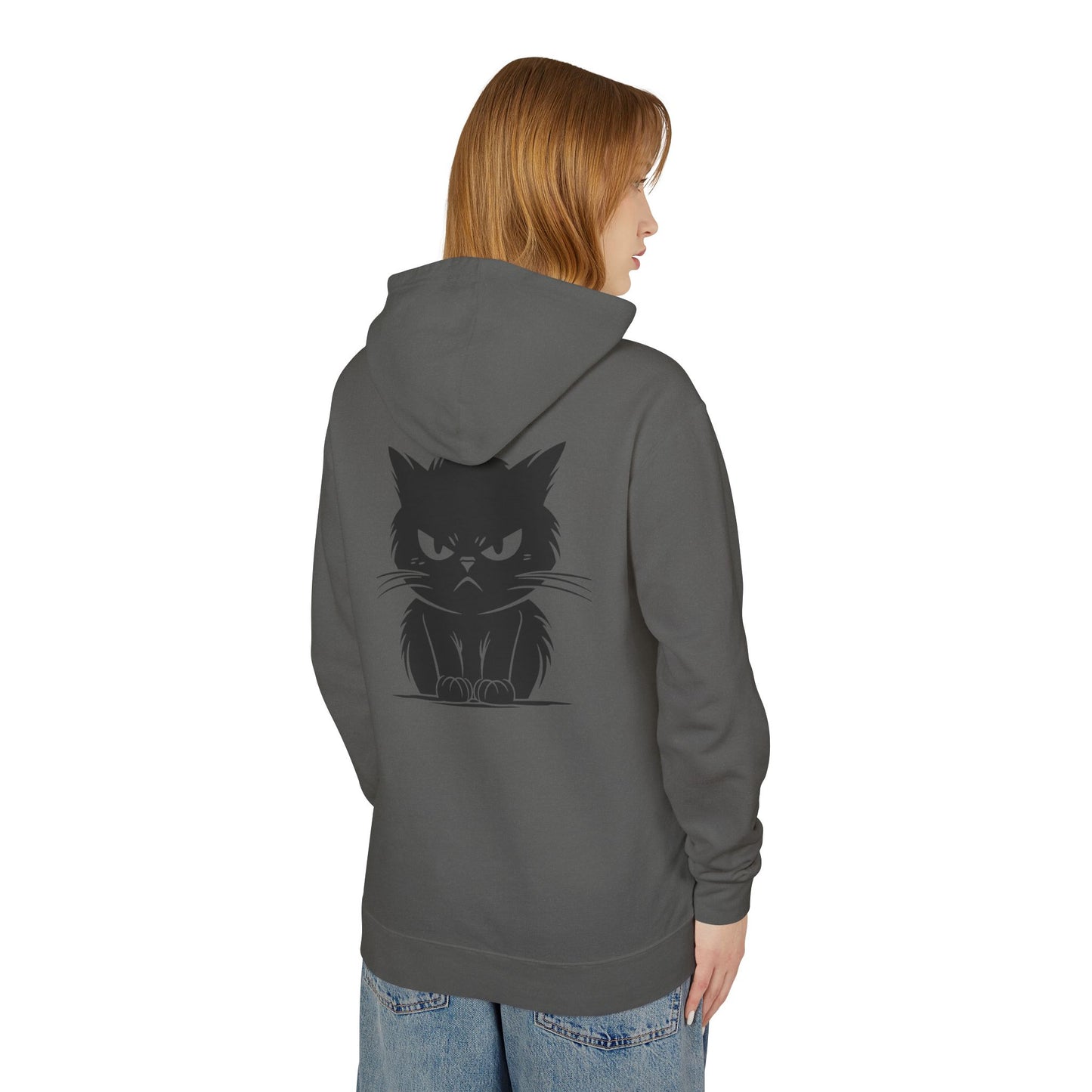 Angry Cat Unisex Lightweight Hoodie
