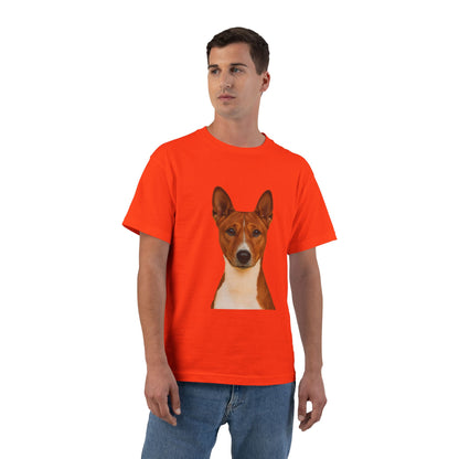 Basenji Head Men's Short-Sleeve Crewneck Tee