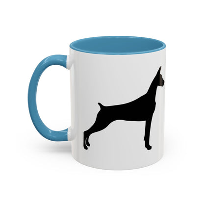 Doberman Silhouette 2-Tone Coffee Mug