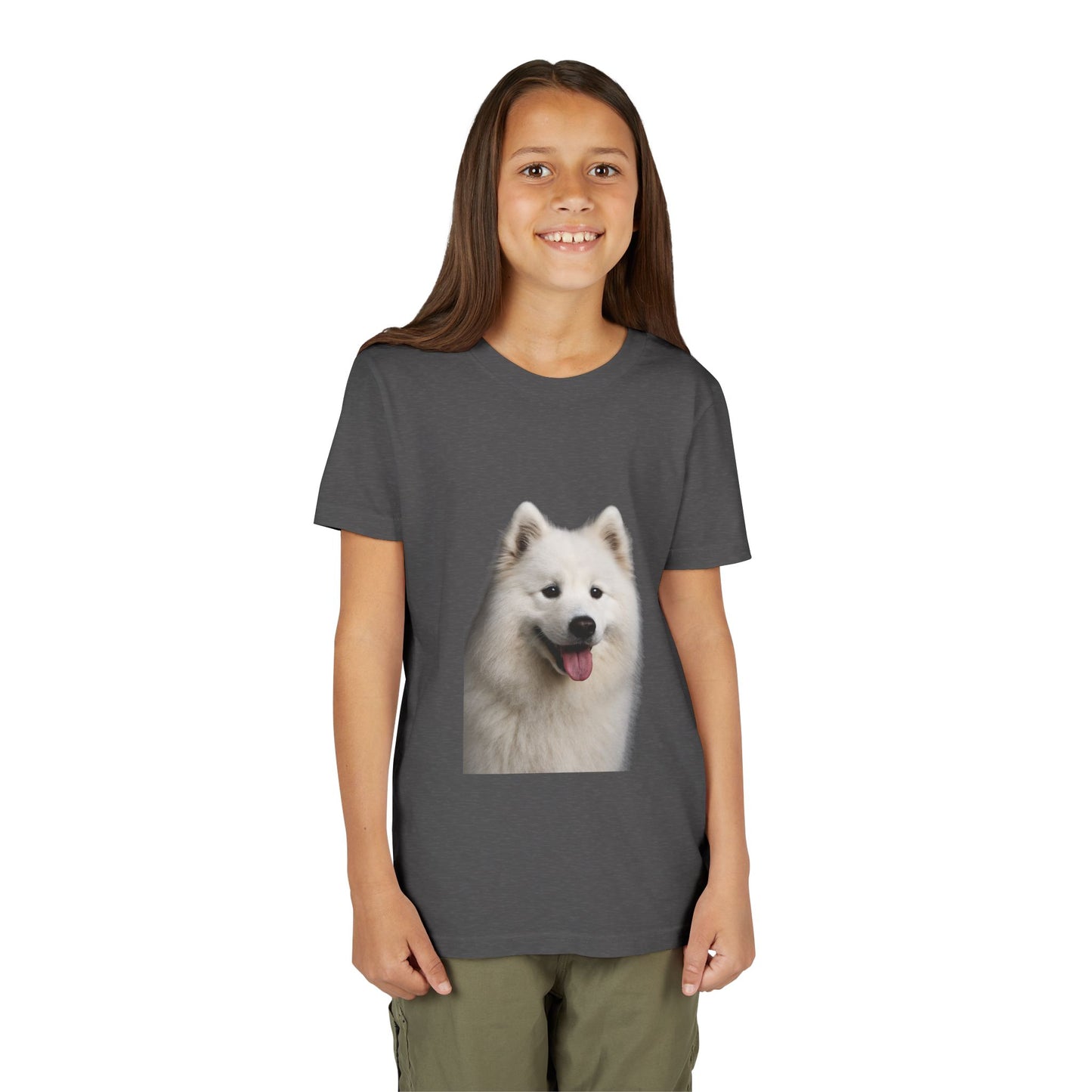 Samoyed Head Youth Unisex Short Sleeve Crewneck Tee
