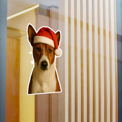 Santa Paws Basenji Vinyl Decal