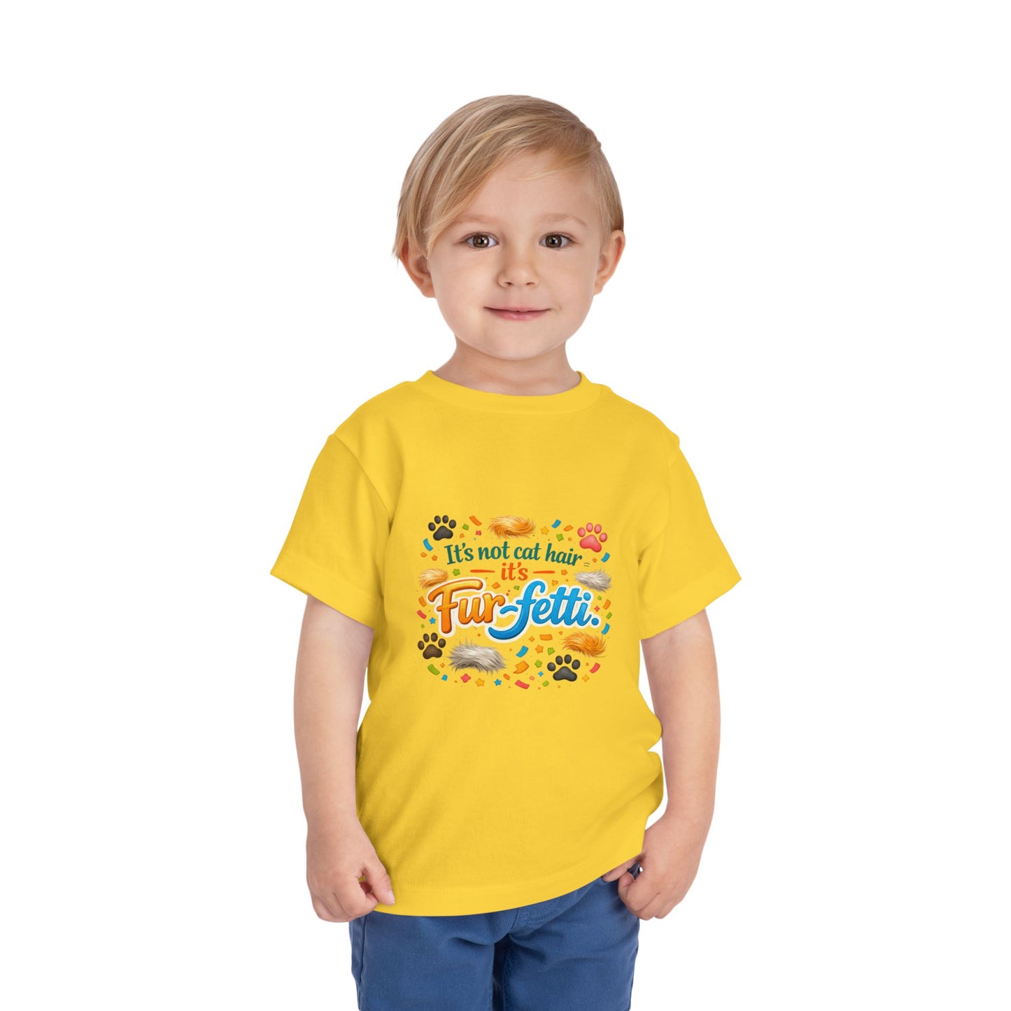 Fur-Fetti Cat Toddler Unisex Short Sleeve Crewneck Tee