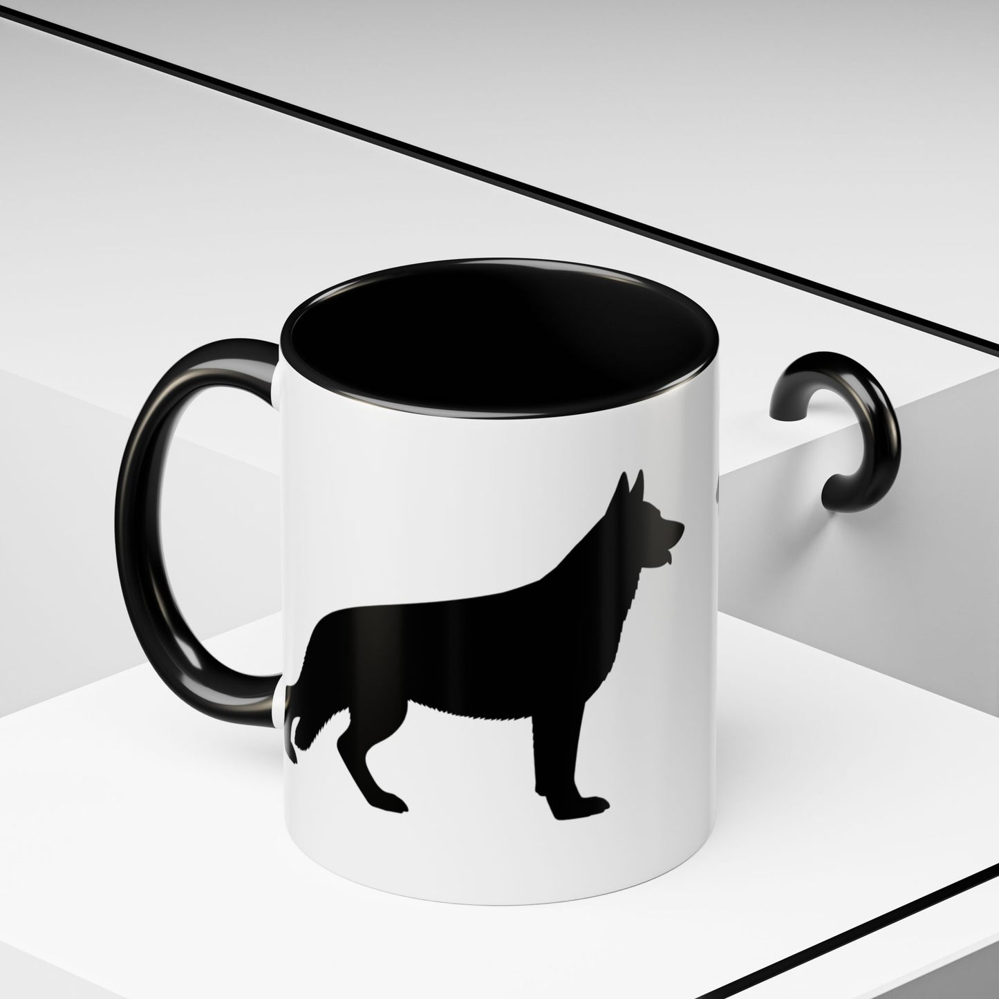 German Shepherd Silhouette 2-Tone Coffee Mug