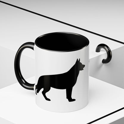 German Shepherd Silhouette 2-Tone Coffee Mug