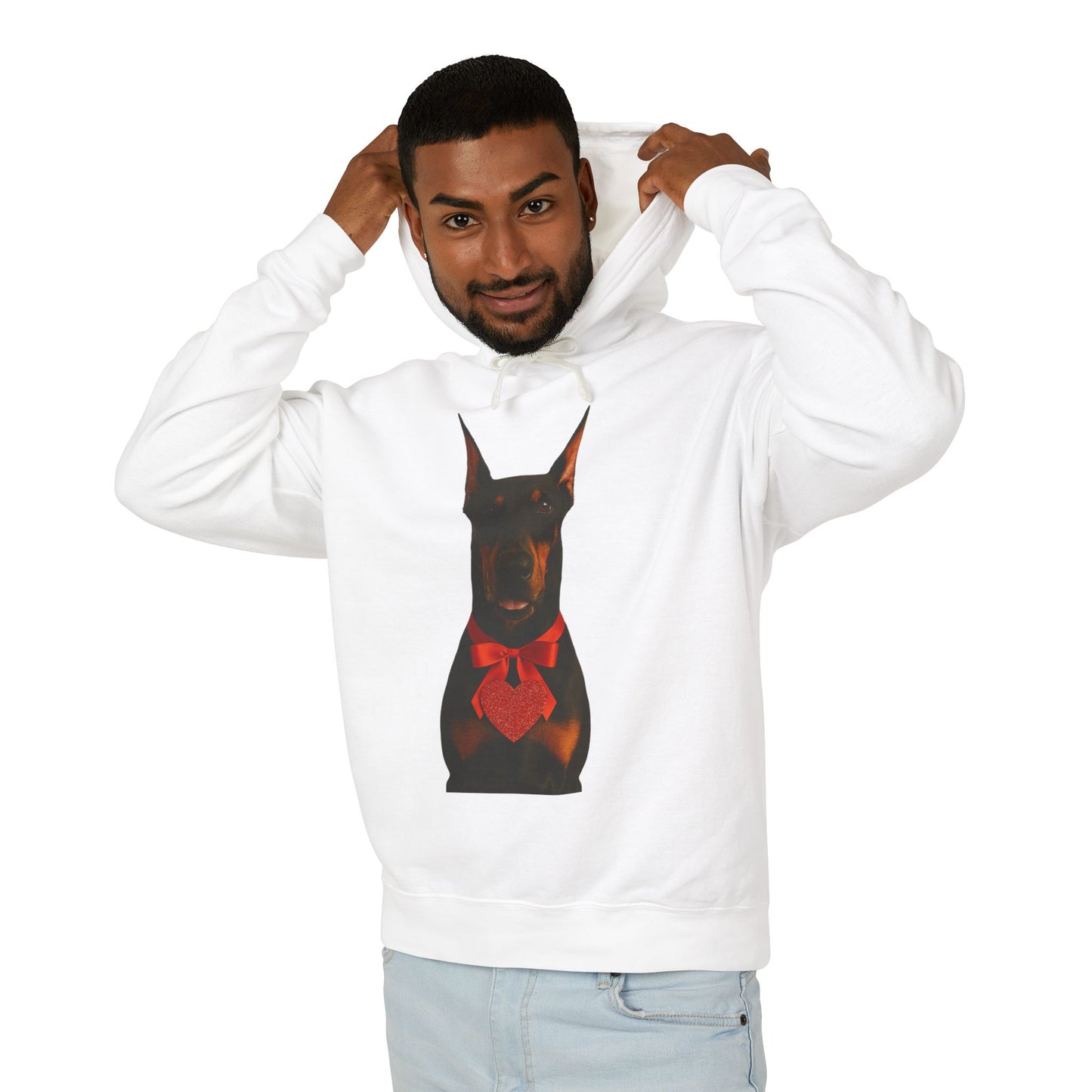 Cupid's Companion Doberman Unisex Lightweight Hoodie