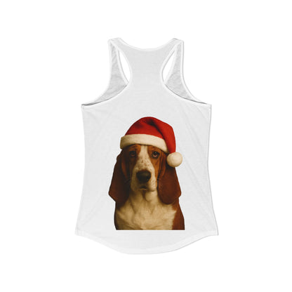 Santa Paws Basset Women's Racerback Tank