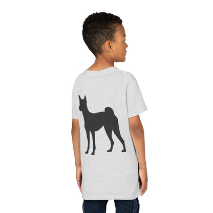 Basenji Silhouette Youth Unisex Short Sleeve Crewneck Tee