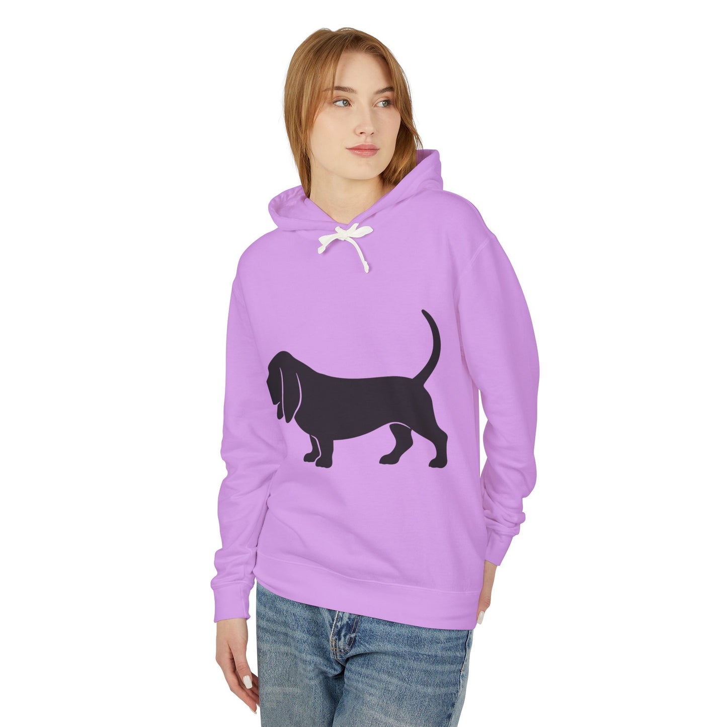 Basset Silhouette Unisex Lightweight Hoodie
