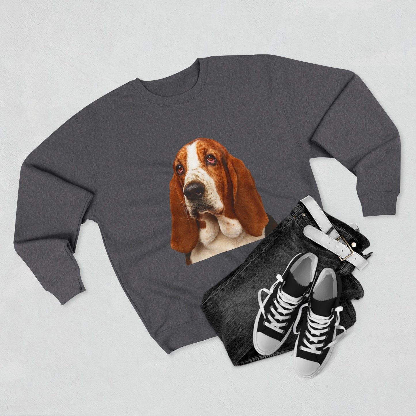 Basset Head Unisex Crewneck Sweatshirt
