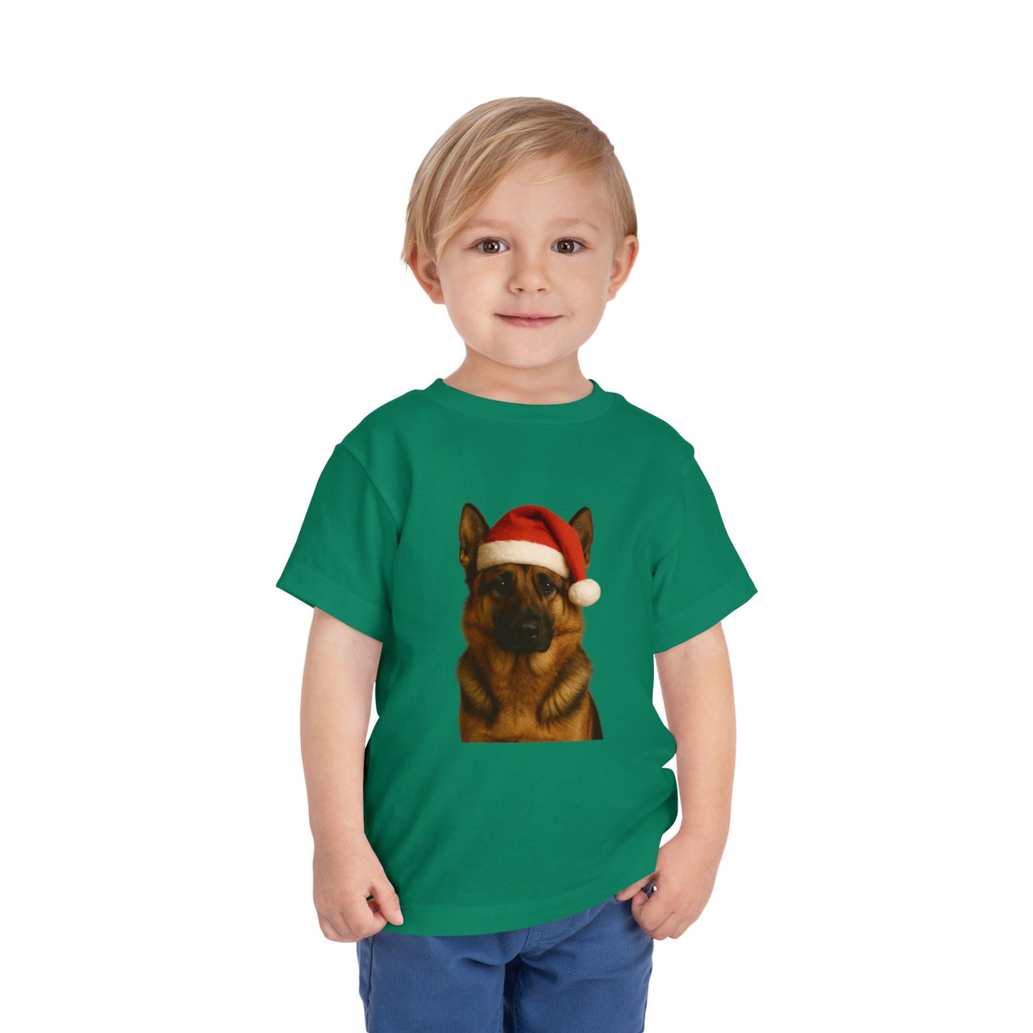 Santa Paws German Shepherd Toddler Unisex Short Sleeve Crewneck Tee