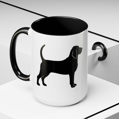 Bloodhound Silhouette 2-Tone Coffee Mug