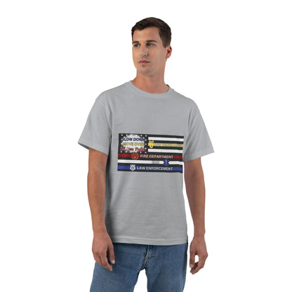 Slow Down Move Over Flag Men's Short-Sleeve Crewneck Tee