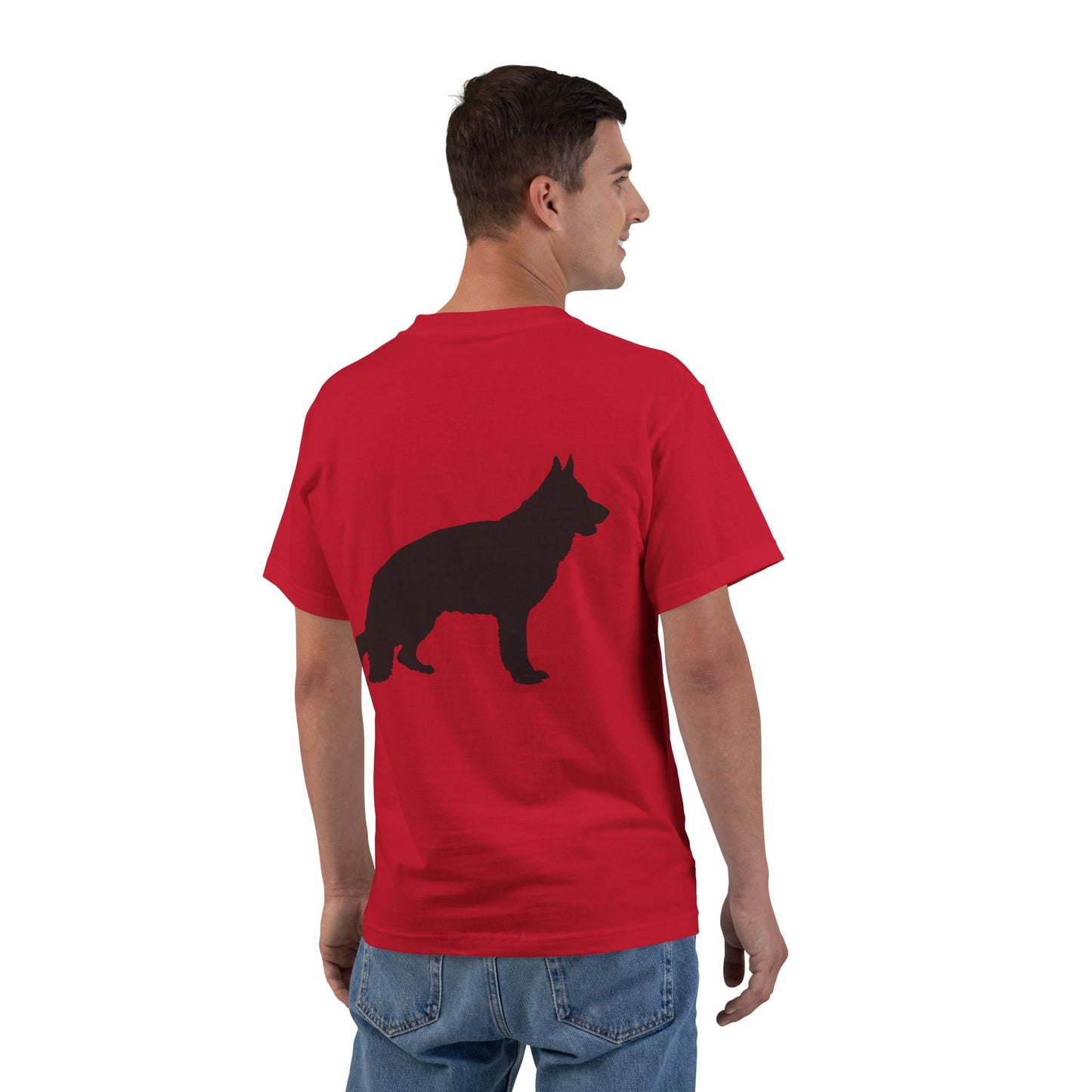 German Shepherd Silhouette Men's Short-Sleeve Crewneck Tee
