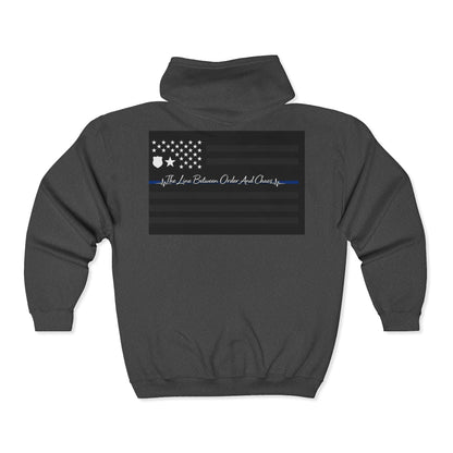 Thin Blue Line Unisex Full Zip Hoodie