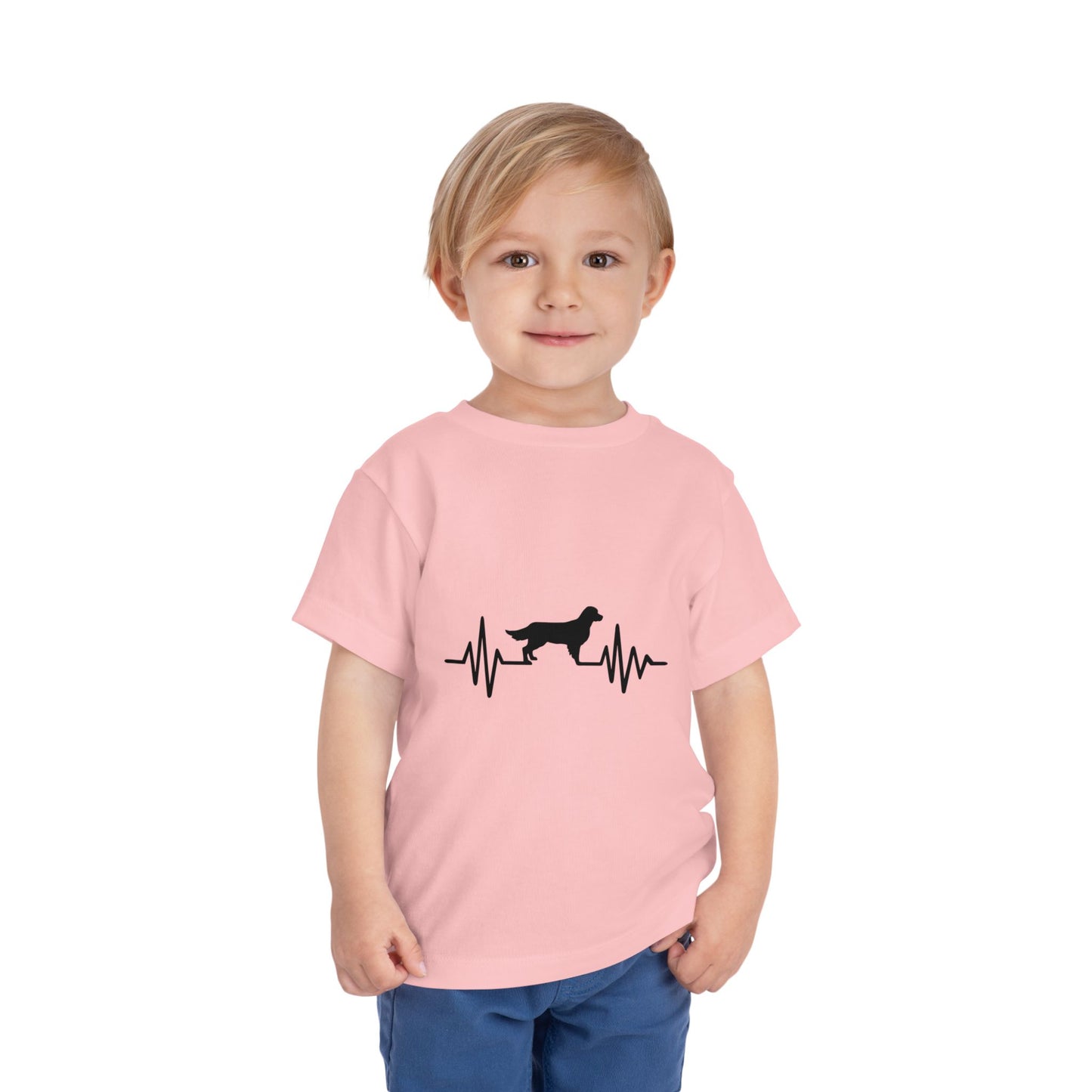 My Heart Beats For Goldens Toddler Unisex Short Sleeve Crewneck Tee