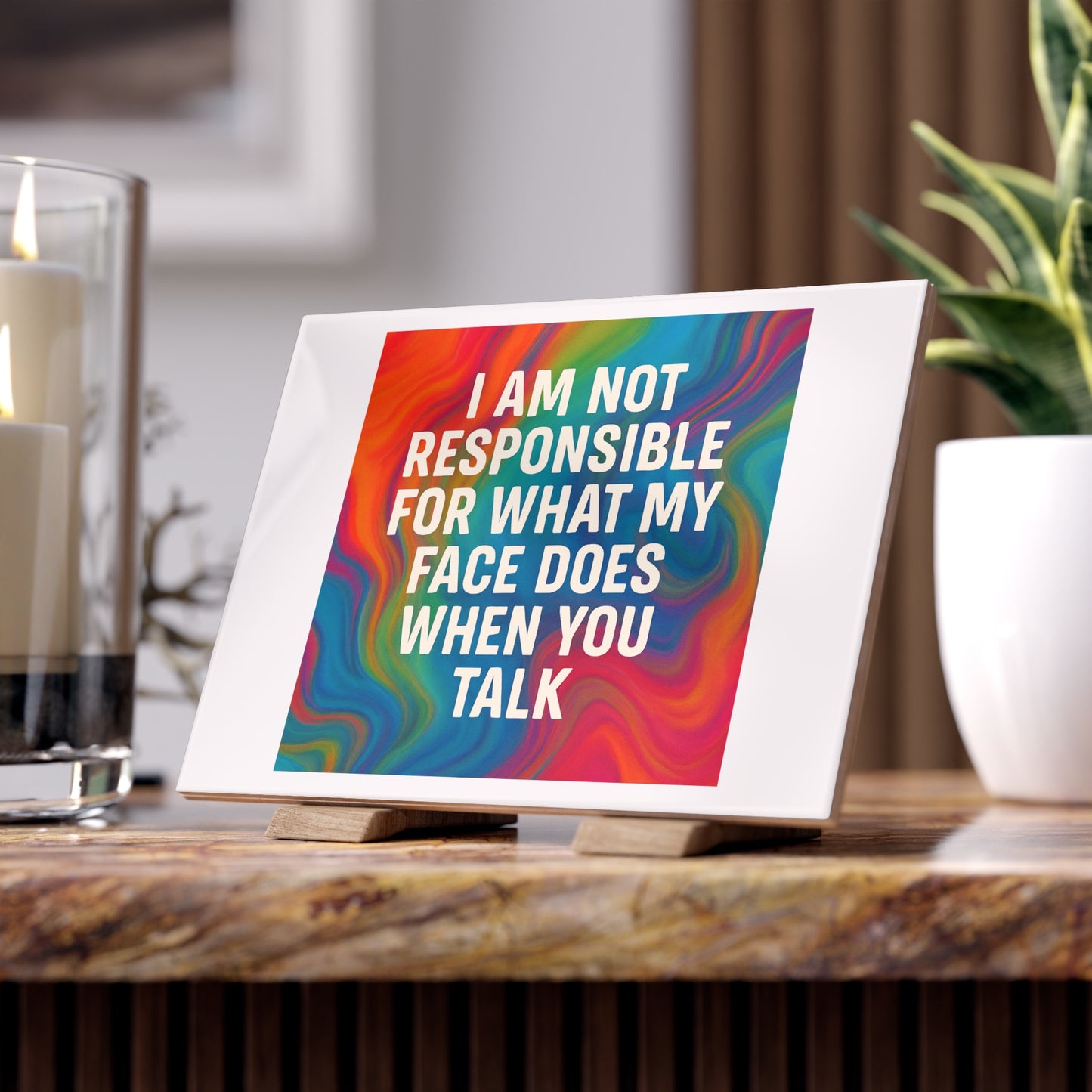 When You Talk Ceramic Photo Tile