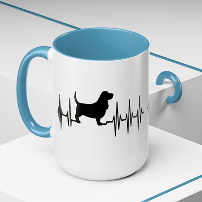 My Heart Beats For Bassets 2-Tone Coffee Mug