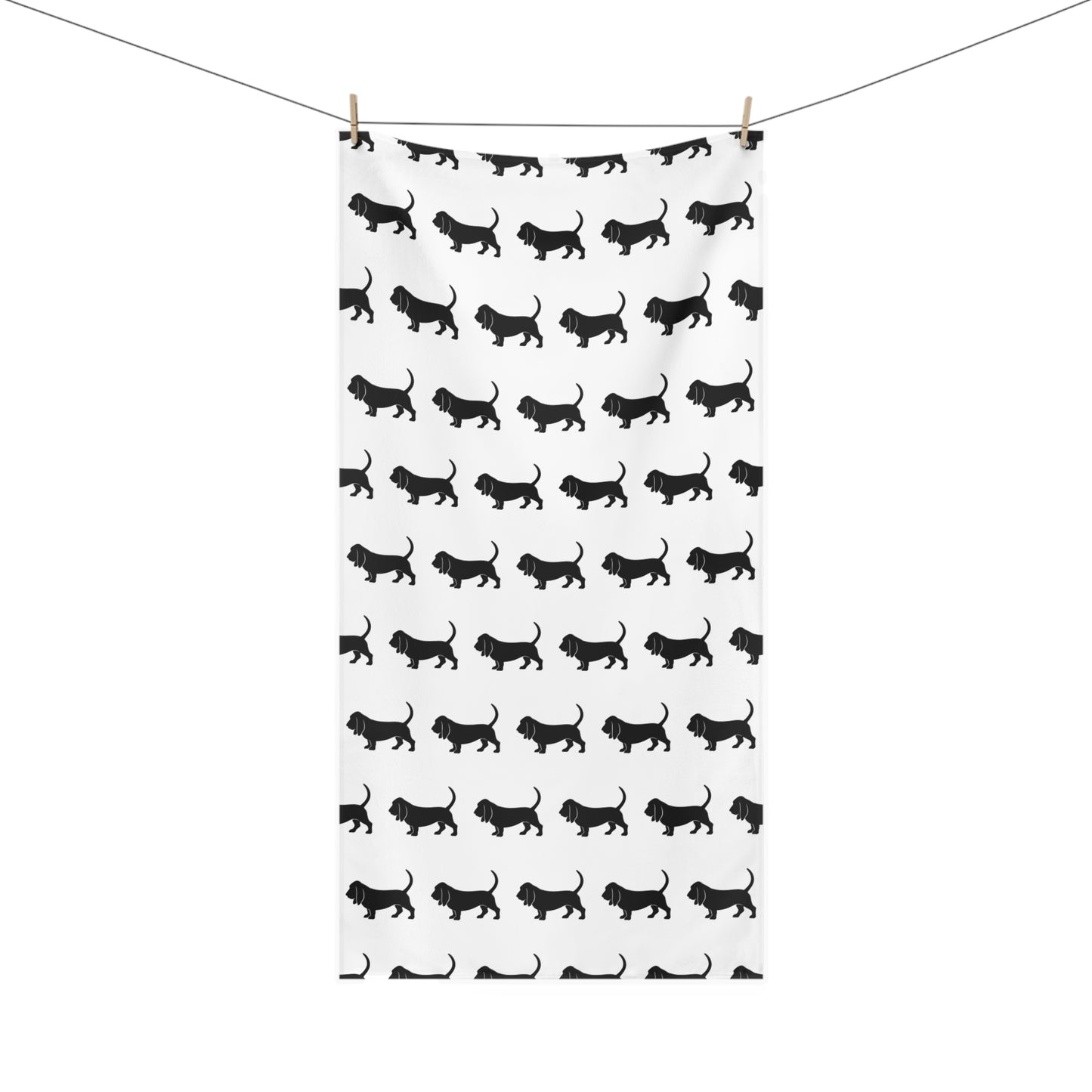 Basset Silhouette Mink-Cotton  Beach Towel