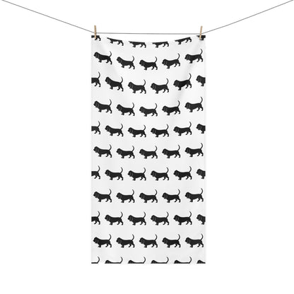 Basset Silhouette Mink-Cotton  Beach Towel