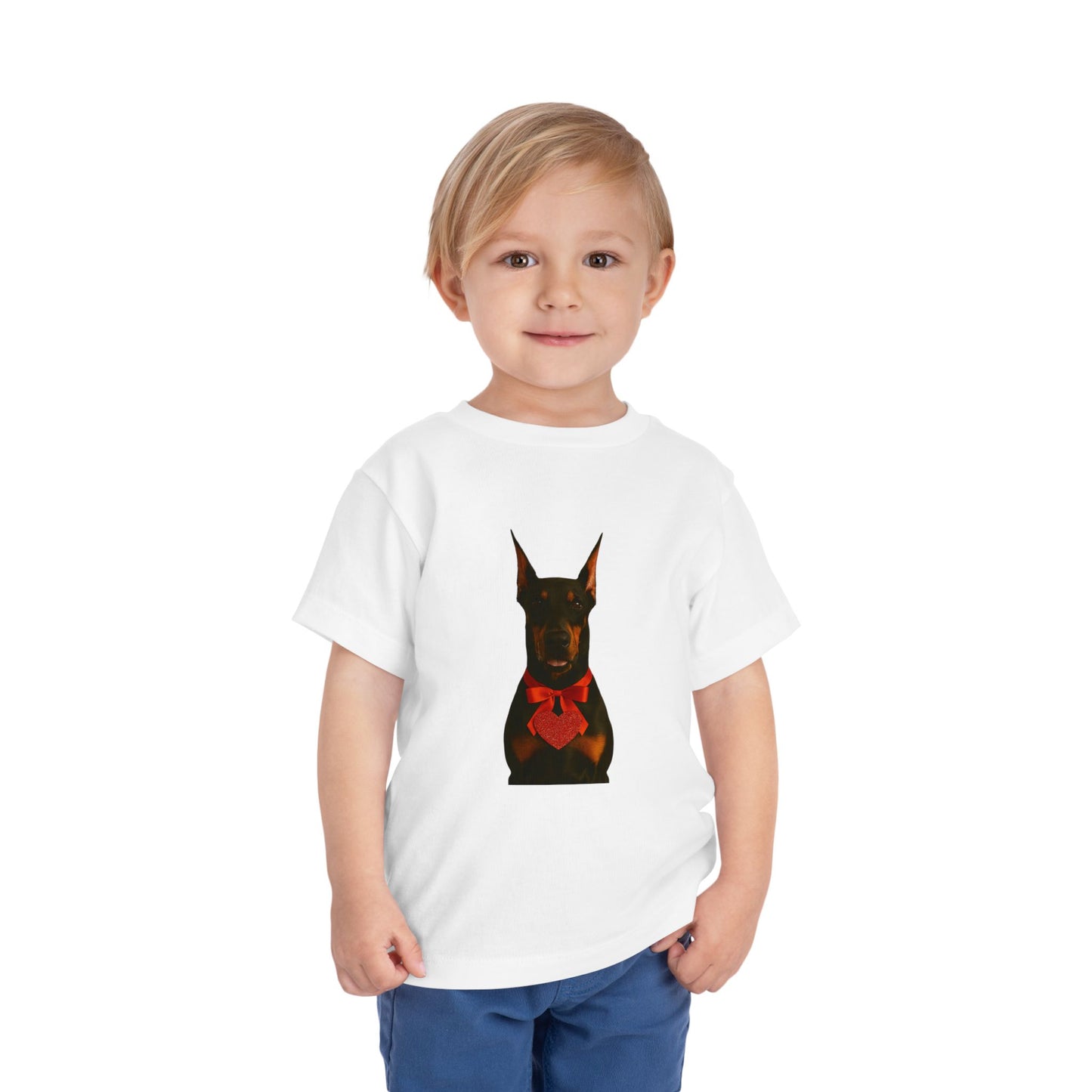 Cupid's Companion Doberman Toddler Unisex Short Sleeve Crewneck Tee