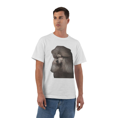 Poodle Head Men's Short-Sleeve Crewneck Tee
