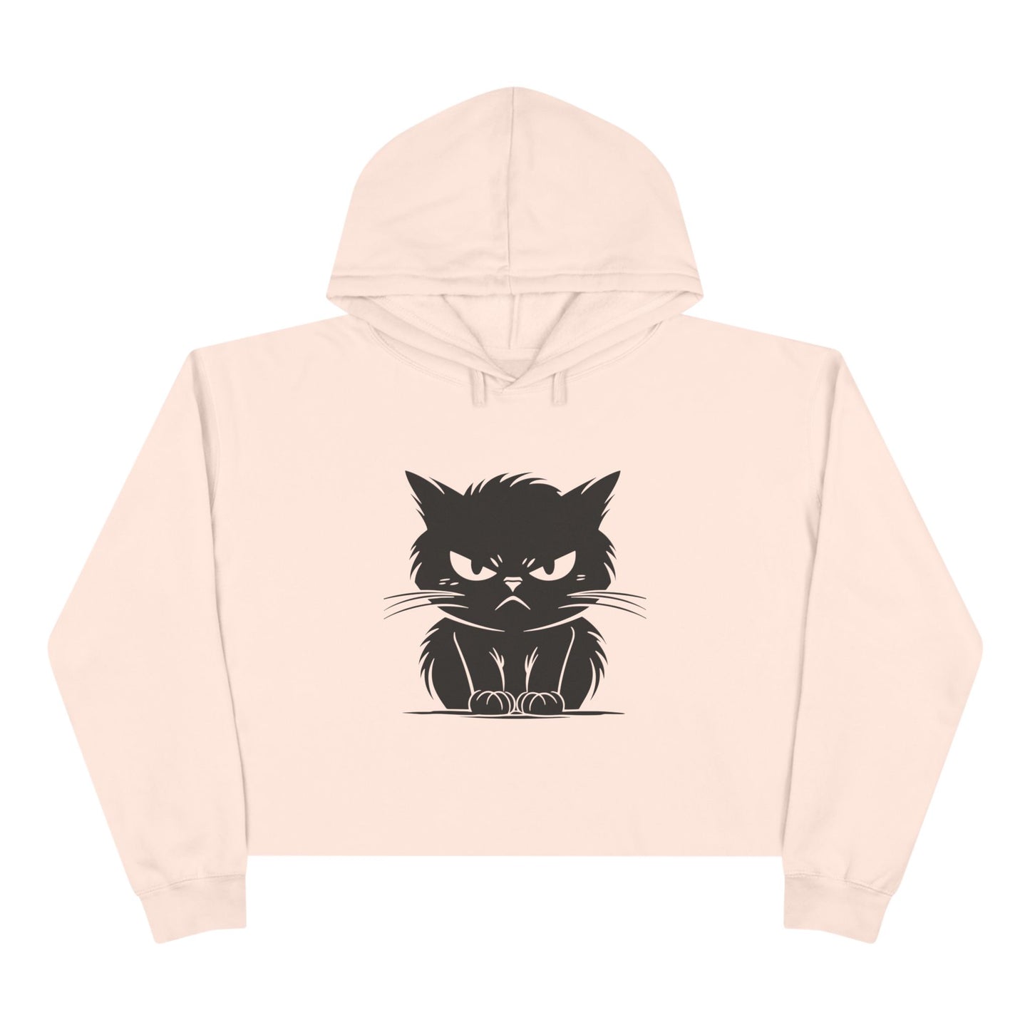 Angry Cat Women's Crop Hoodie