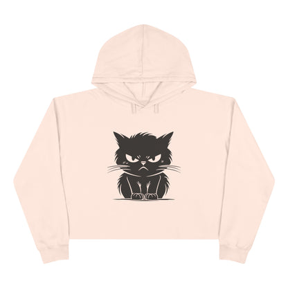 Angry Cat Women's Crop Hoodie