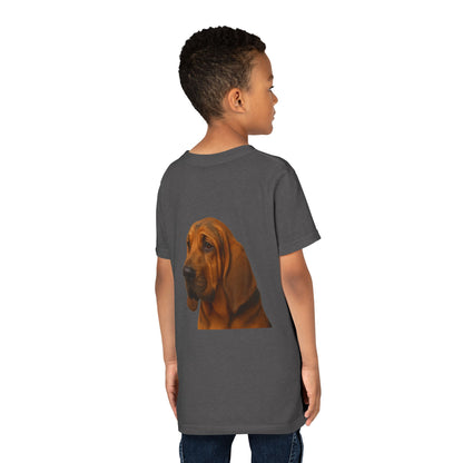 Bloodhound Head Youth Unisex Short Sleeve Crewneck Tee