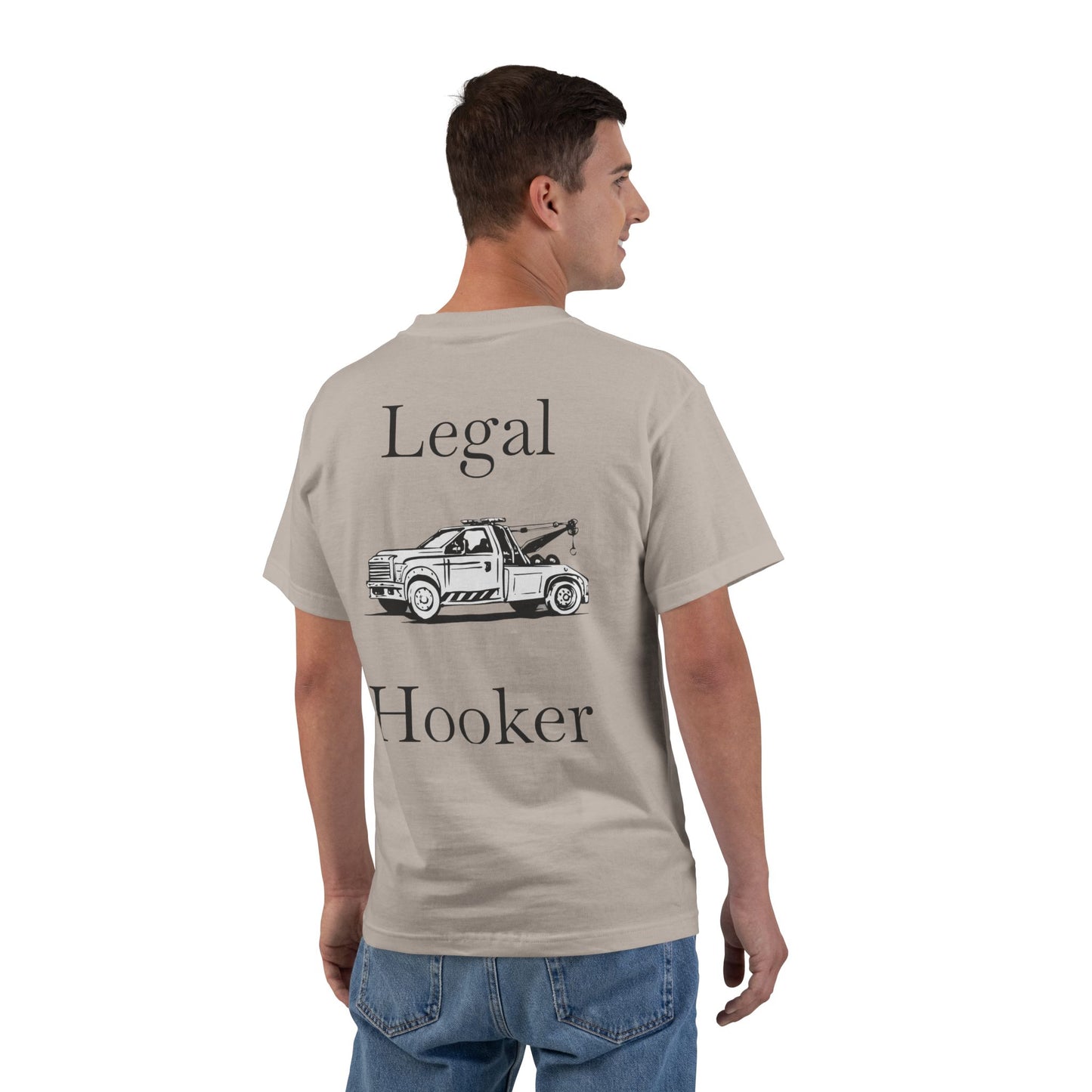 Legal H**ker Wheel Lift Tow Truck Men's Short-Sleeve Crewneck Tee