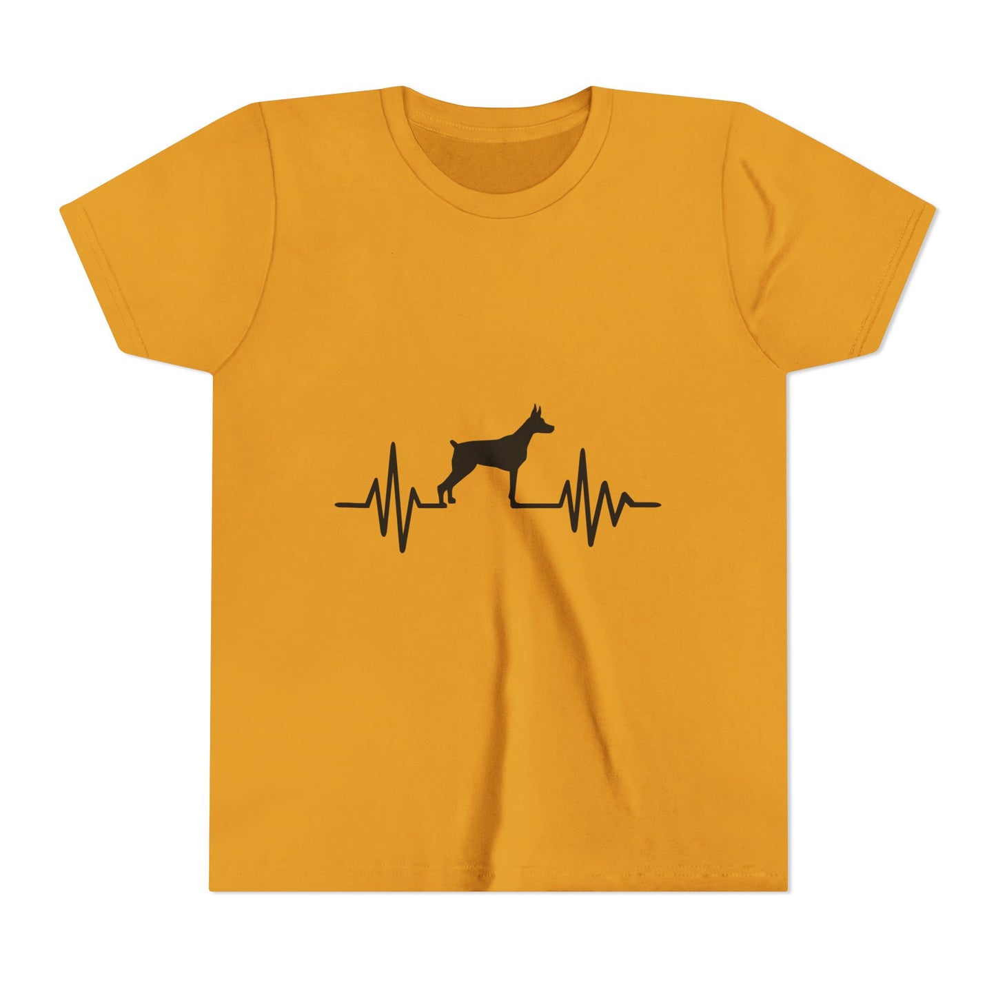 My Heart Beats For Dobermans Youth Unisex Short Sleeve Crewneck Tee