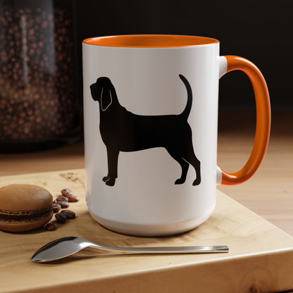 Bloodhound Silhouette 2-Tone Coffee Mug