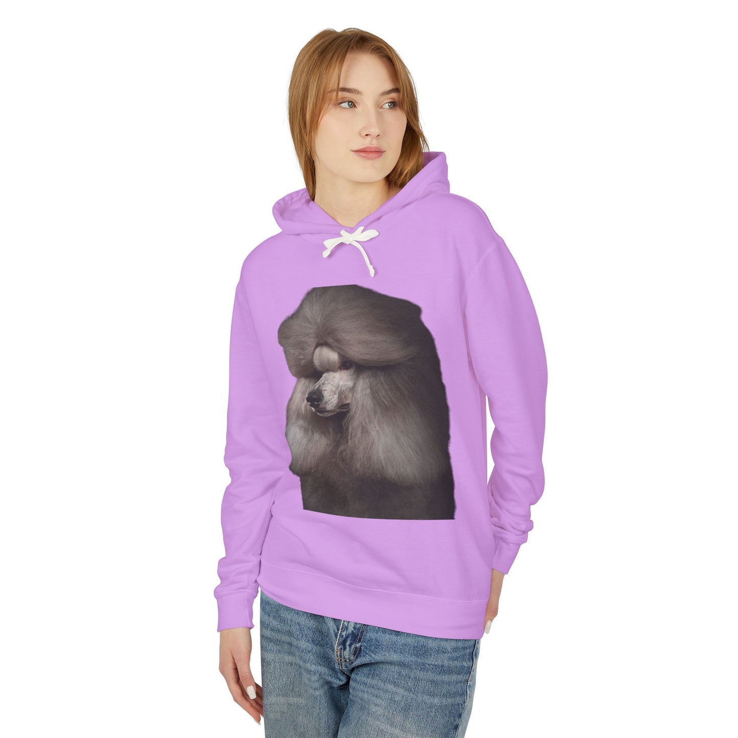 Poodle Head Unisex Lightweight Hoodie