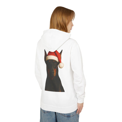 Santa Paws Doberman Unisex Lightweight Hoodie